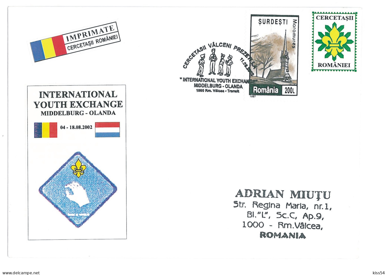 SC 59 - 1314 Scout ROMANIA - Cover - Used - 2002 - Lettres & Documents