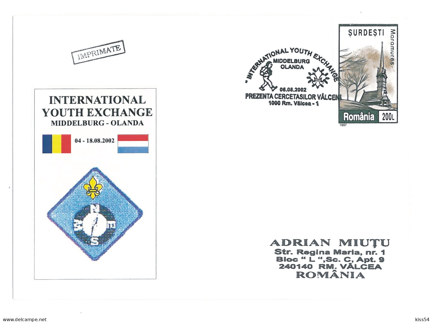 SC 59 - 1344 Scout ROMANIA - Cover - Used - 2002 - Brieven En Documenten