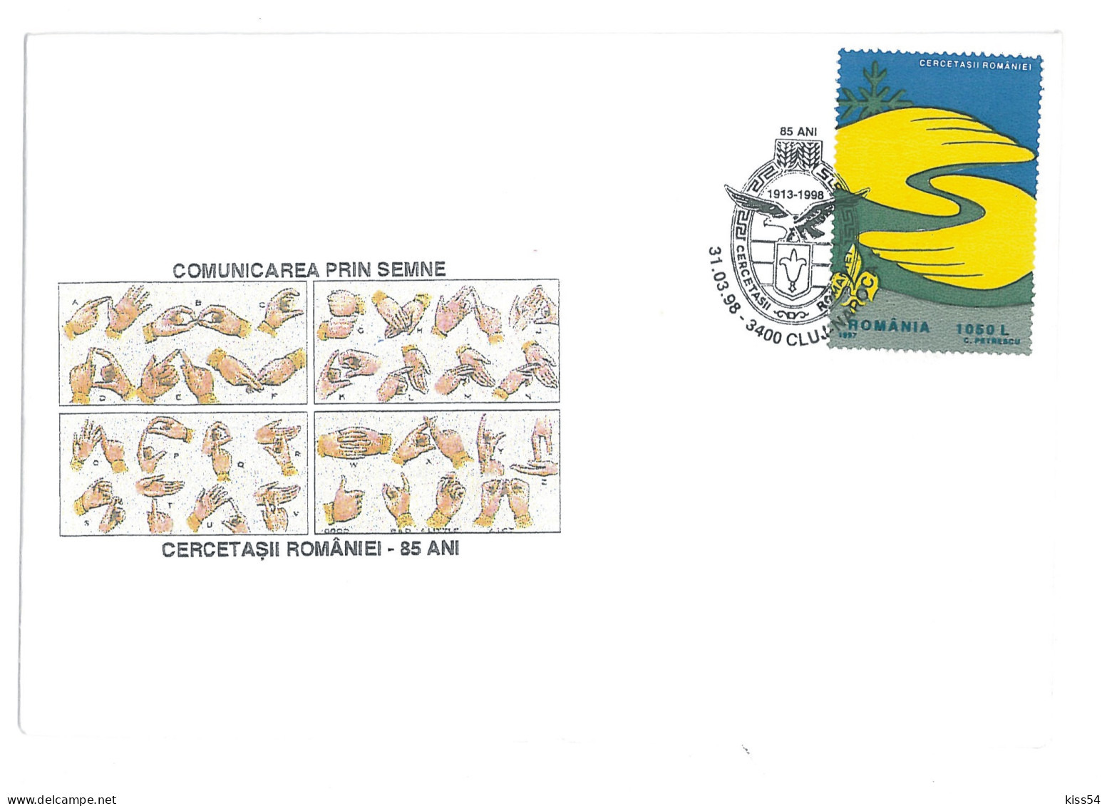 SC 59 - 1213 Scout ROMANIA, Special Stamp - Cover - Used - 1998 - Covers & Documents