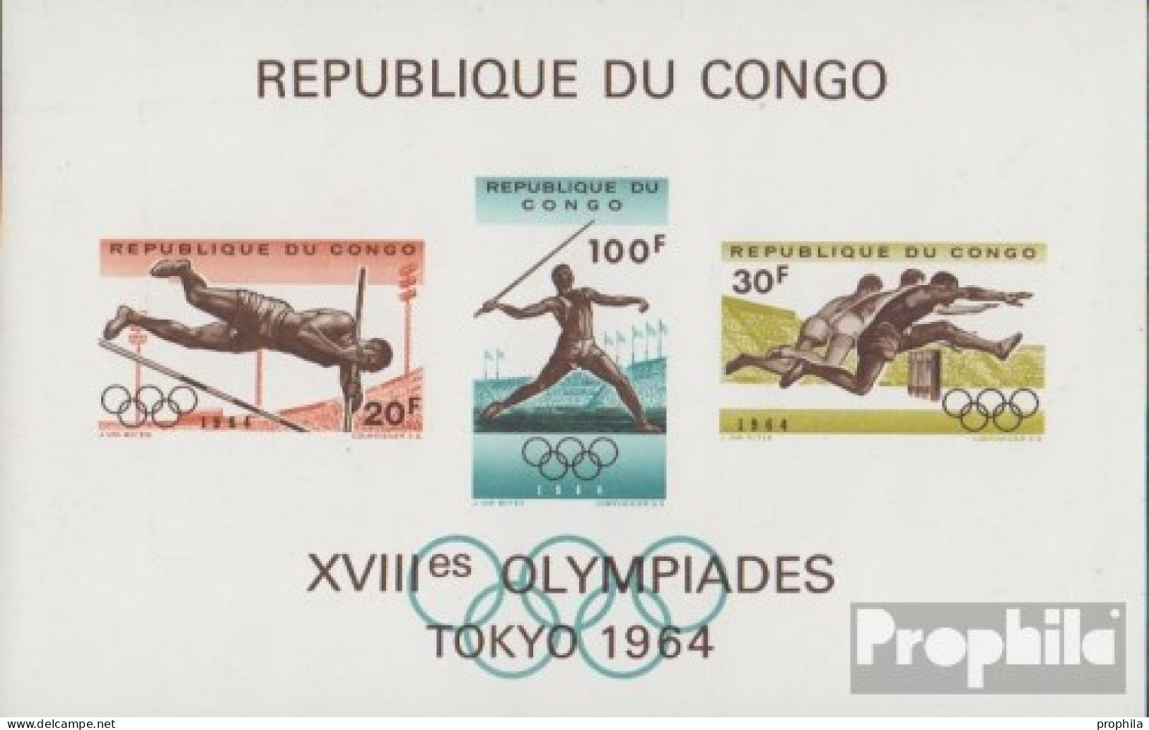 Kongo (Kinshasa) Block5 (kompl.Ausg.) Postfrisch 1964 Olympische Sommerspiele - Other & Unclassified