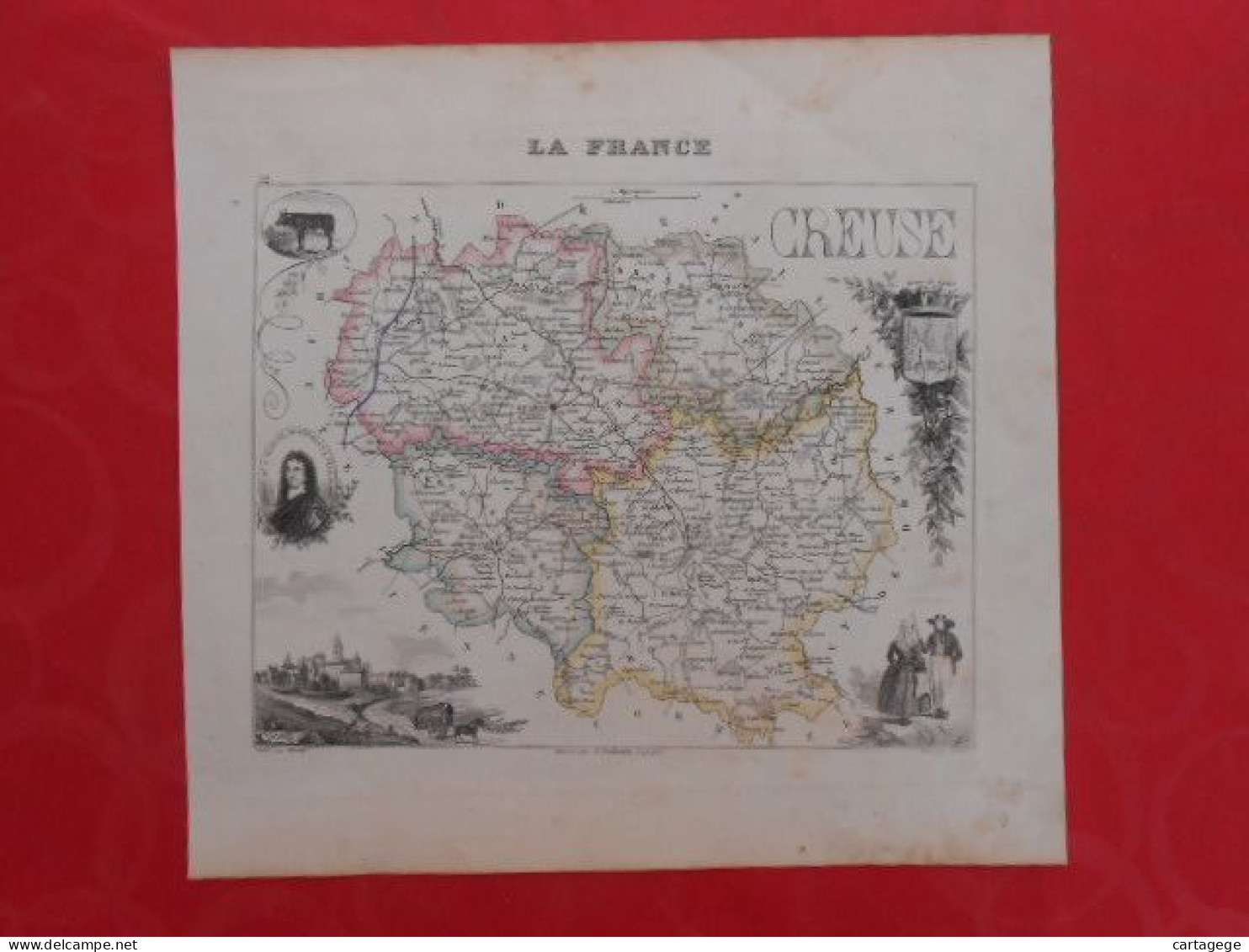 CARTE VUILLEMIN DEPARTEMENT DE LA CREUSE (23) - Carte Geographique