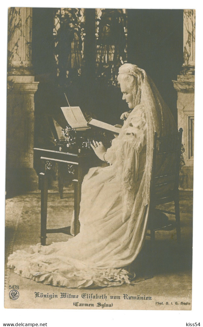 RO 60 - 16204 Queen ELISABETH, Royalty, Regale, Romania - Old Postcard, Real PHOTO - Unused - Romania