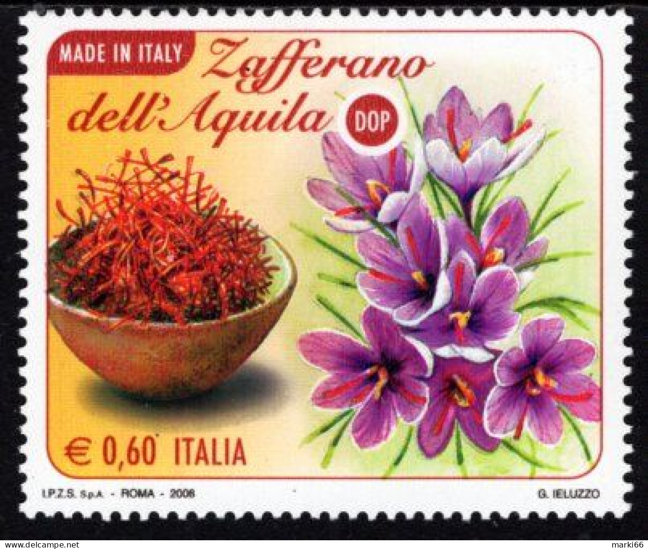 Italy - 2008 - Made In Italy - Saffron Of Aquila - Mint Stamp - 2001-10: Nieuw/plakker