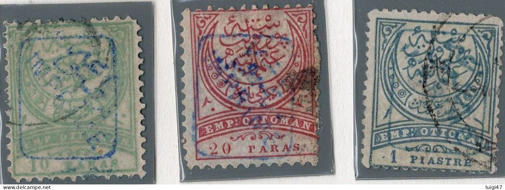 1891 - Impero Ottomano Fr. Per Giornali N° 2-3-4 - Gebruikt