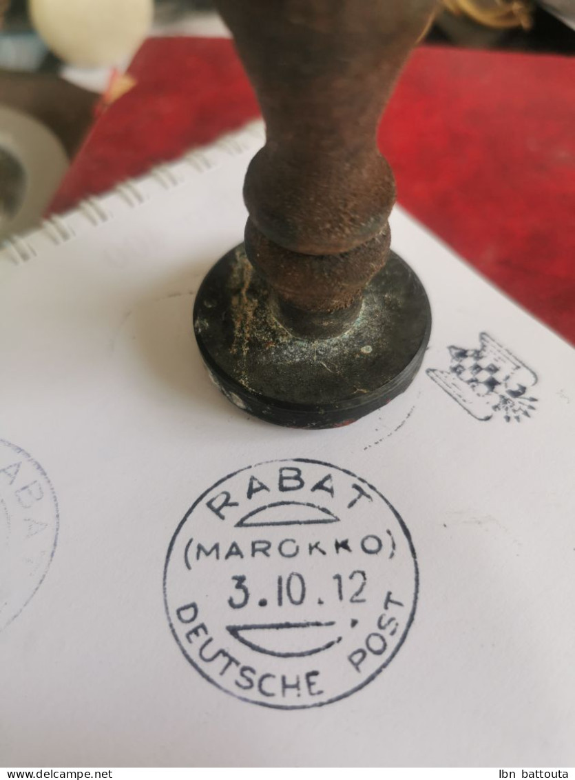 Cachet Rond Post Deutsche Au Maroc - Stempel & Siegel