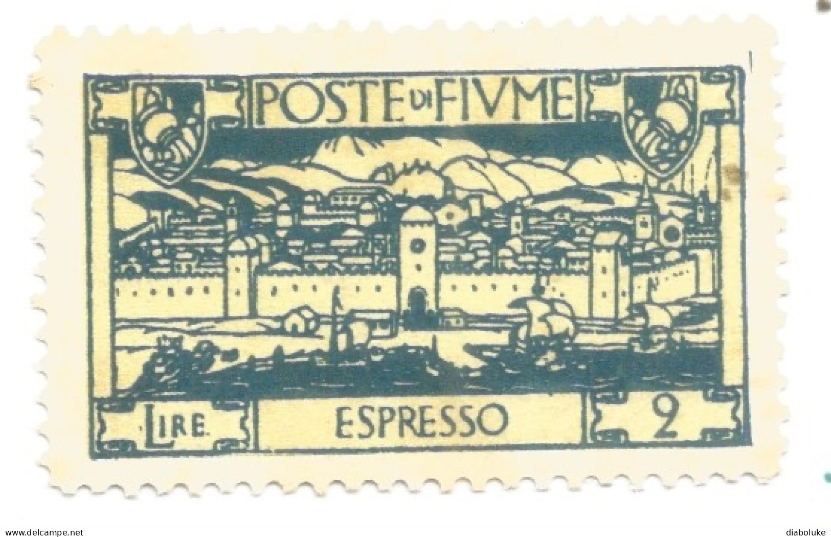 (COLONIE E POSSEDIMENTI) 1923, FIUME, ESPRESSO, SAN VITO E SOGGETTI VARI, 2L - 1 Francobollo (CAT. SASSONE N.E8) - Fiume