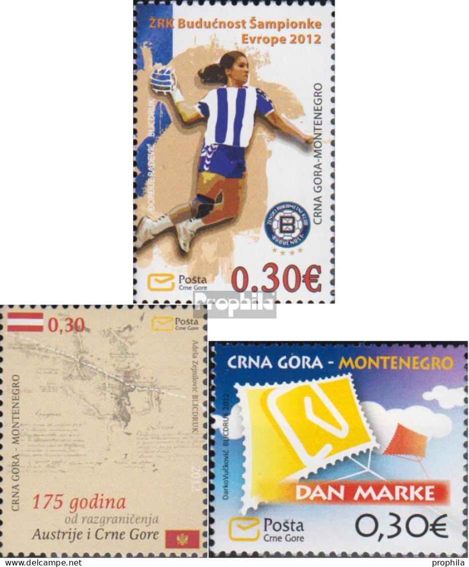 Montenegro 308,309,317 (kompl.Ausg.) Postfrisch 2012 Handball, Abtrennung, Philatelie - Montenegro