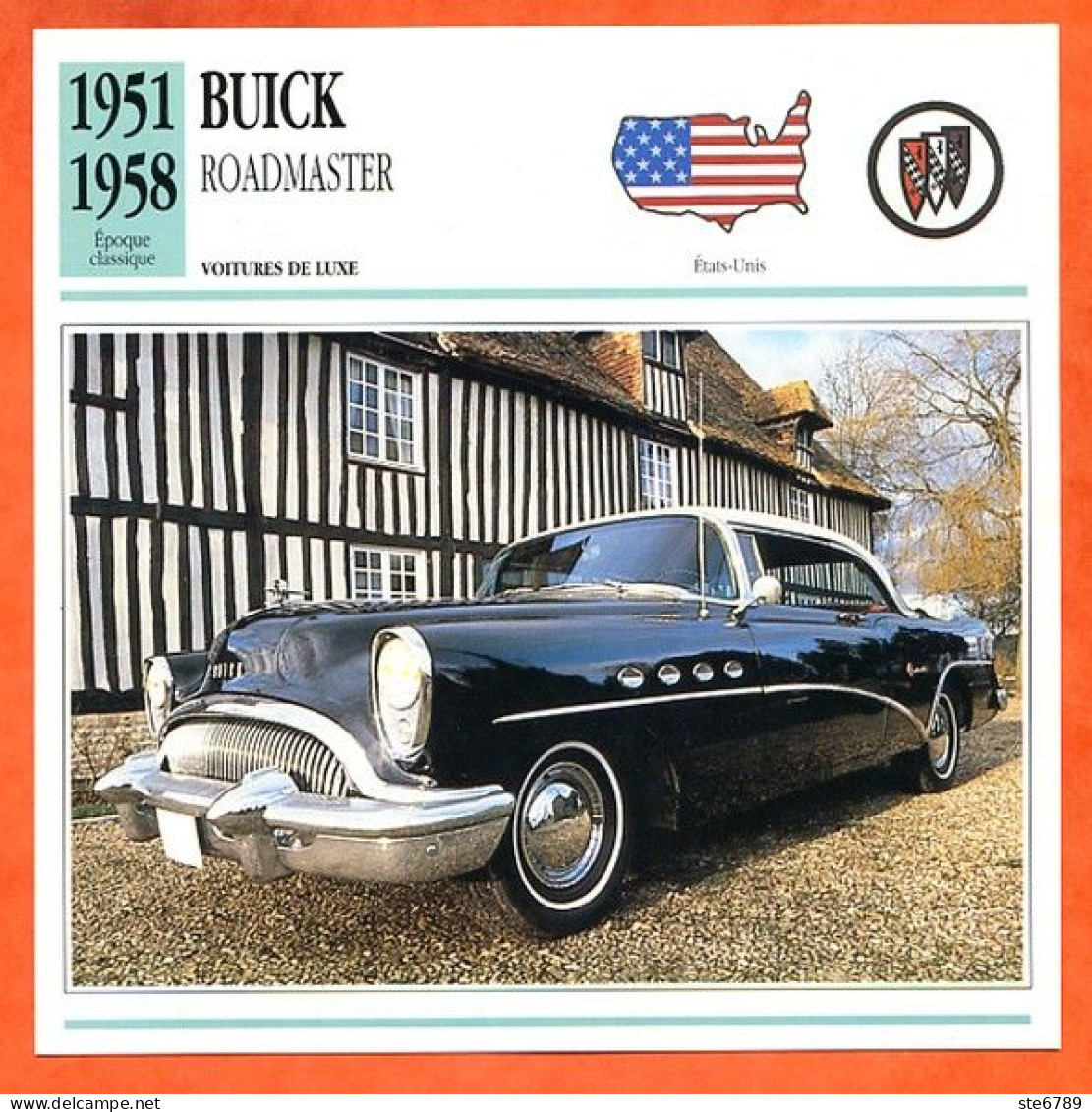 BUICK ROADMASTER 1951  Voiture  USA  Auto Fiche Technique Automobile - Cars