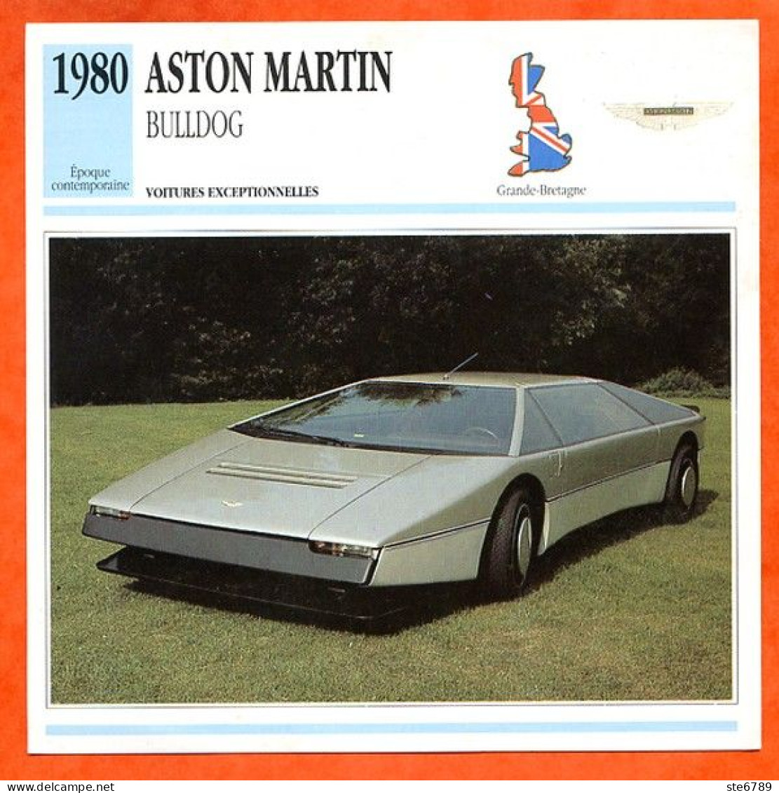 ASTON MARTIN BULLDOG 1980 Voiture Exceptionnelle UK Fiche Technique Automobile - Cars