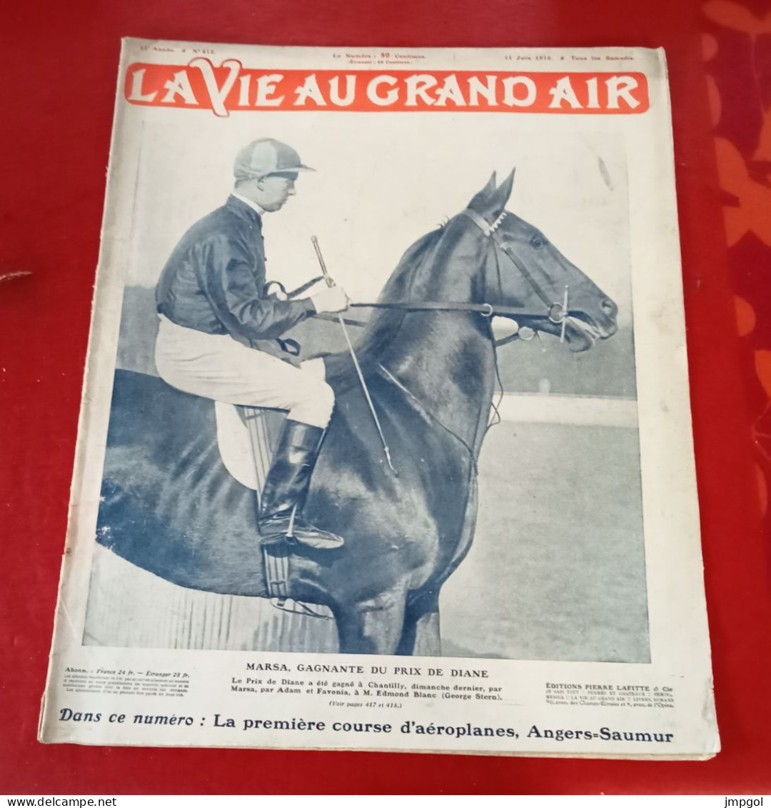 La Vie Au Grand Air N°612 Juin 1910 Course Aéroplane Angers Saumur Boxe Jeffries Canoë Lagny Coupe Catalogne Auto Goux - 1900 - 1949