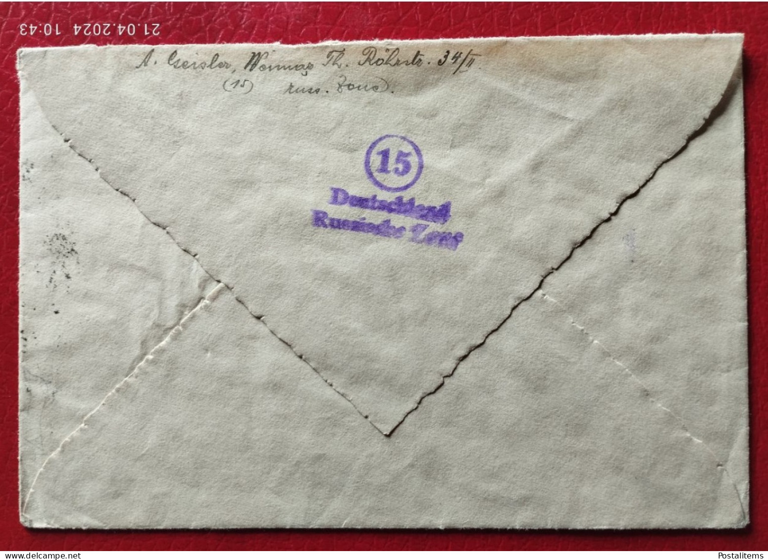 Deutschland. Germany. Soviet Occupation Zone. 1948. Letter With 75 Pfg. Stamp - Lettres & Documents