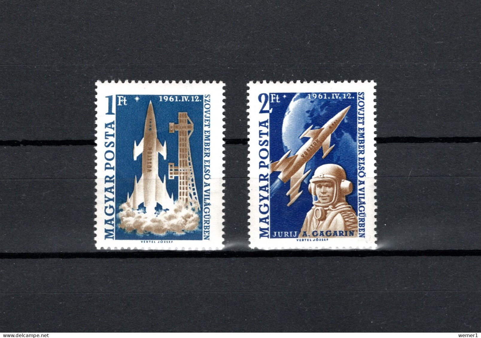 Hungary 1961 Space, Yuri Gagarin Set Of 2 MNH - Europe