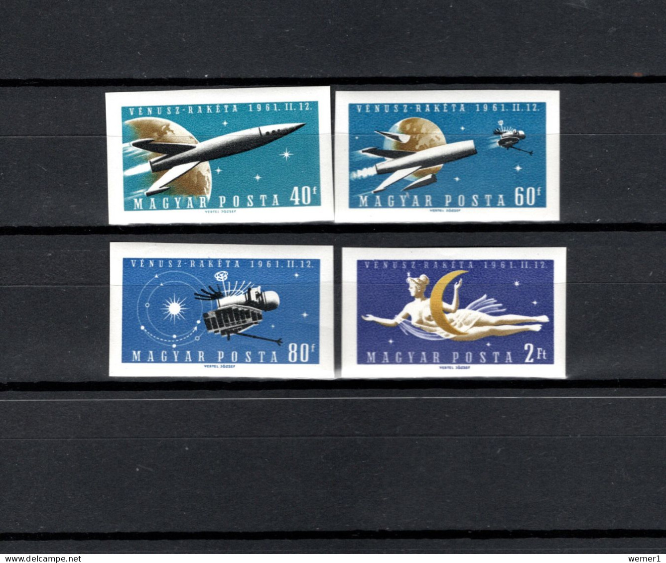 Hungary 1961 Space, Venus Set Of 4 Imperf. MNH -scarce- - Europa