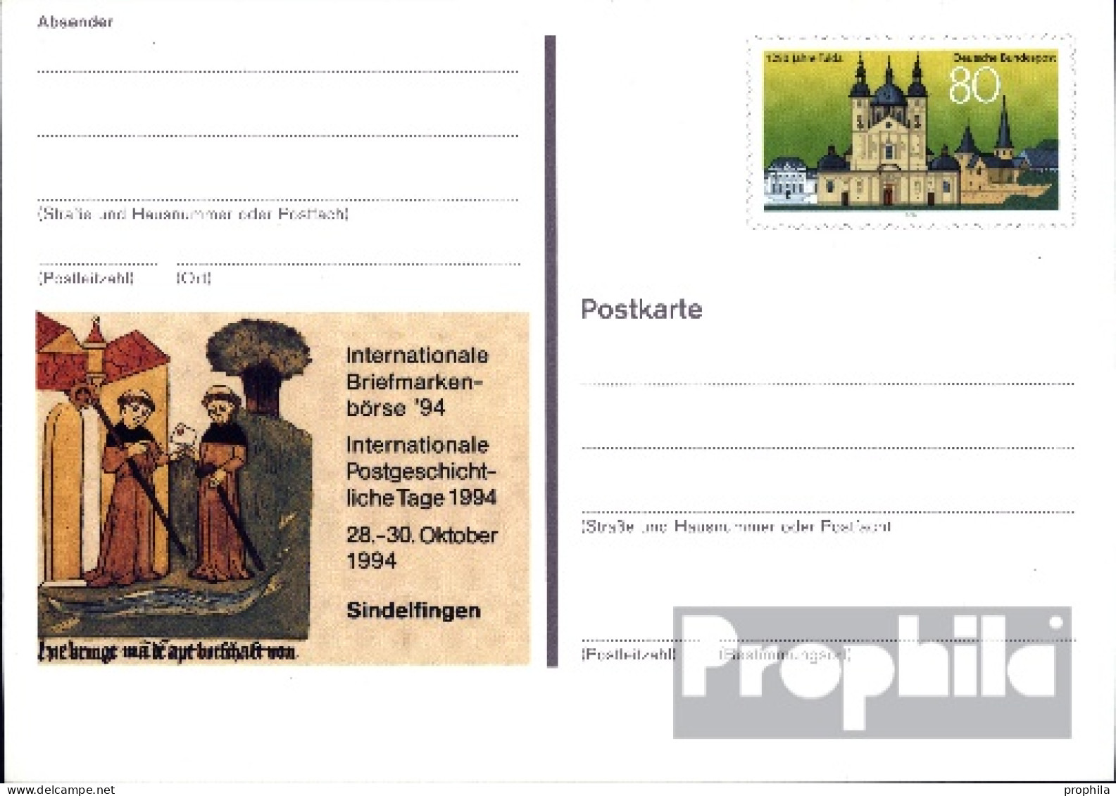 BRD PSo36 Amtliche Sonderpostkarte Gebraucht 1994 Briefmarkenbörse - Cartes Postales - Oblitérées