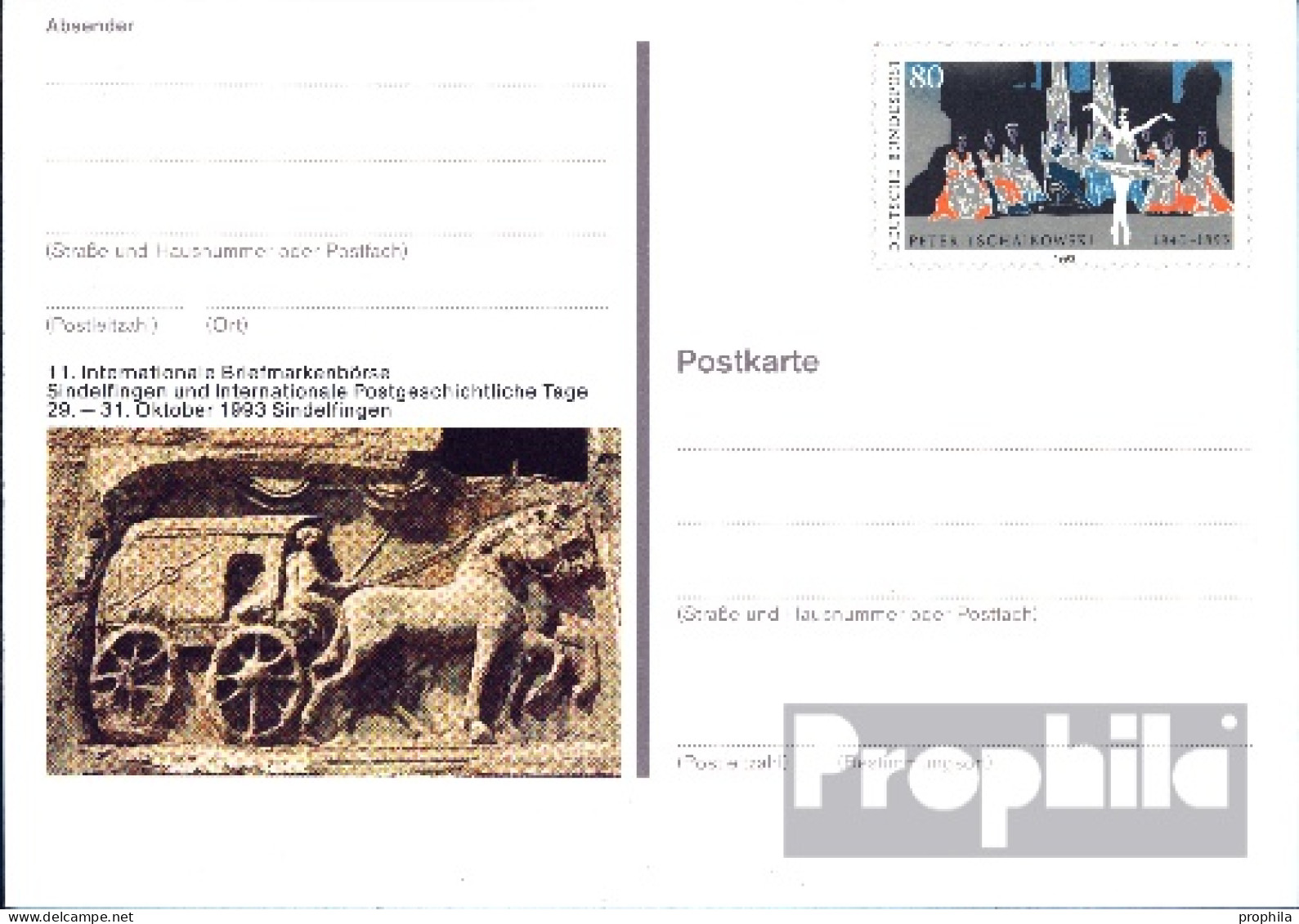 BRD PSo32 Amtliche Sonderpostkarte Gebraucht 1993 Briefmarkenbörse - Otros & Sin Clasificación
