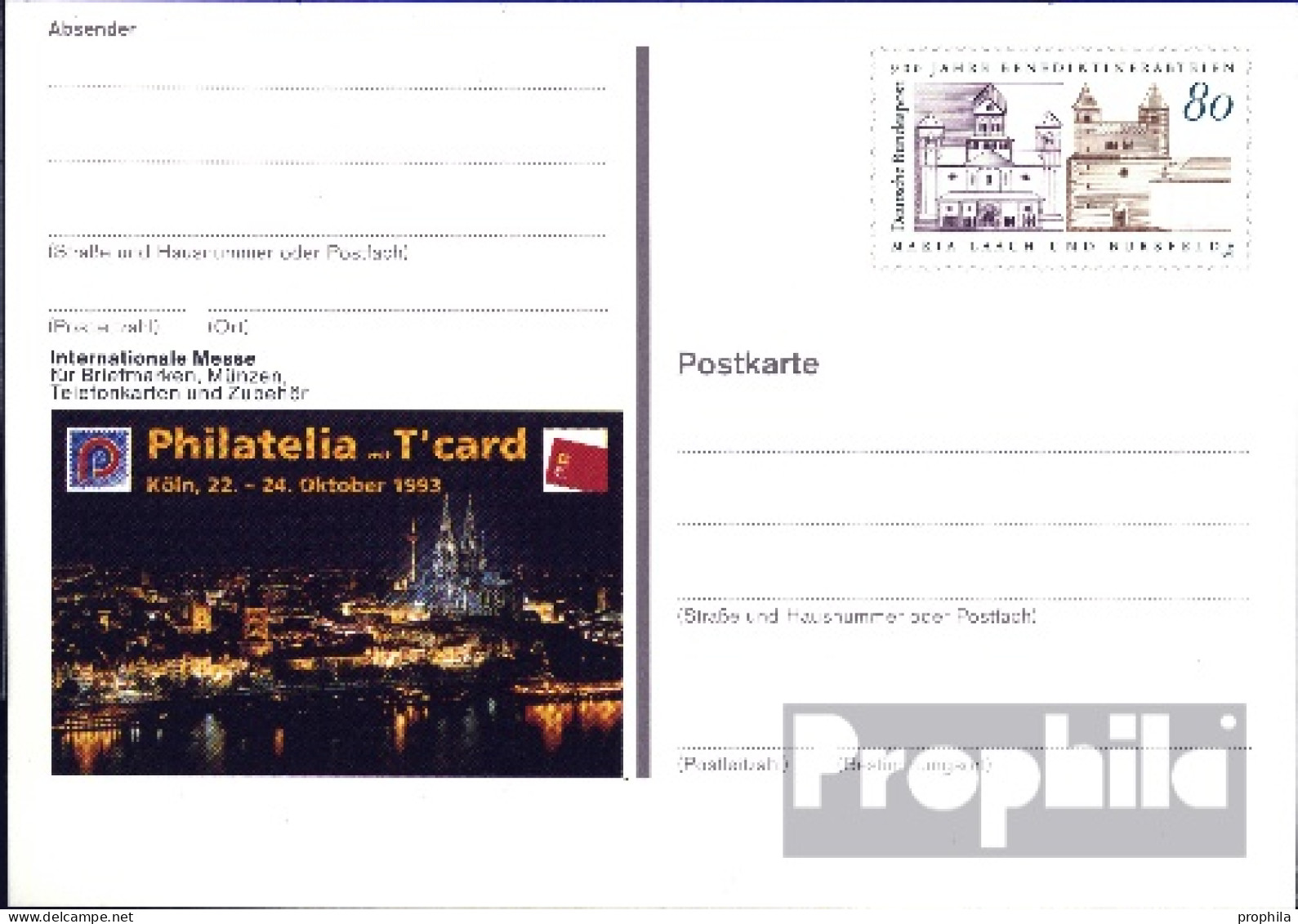 BRD PSo31 Amtliche Sonderpostkarte Gebraucht 1993 Philatelia - Sonstige & Ohne Zuordnung