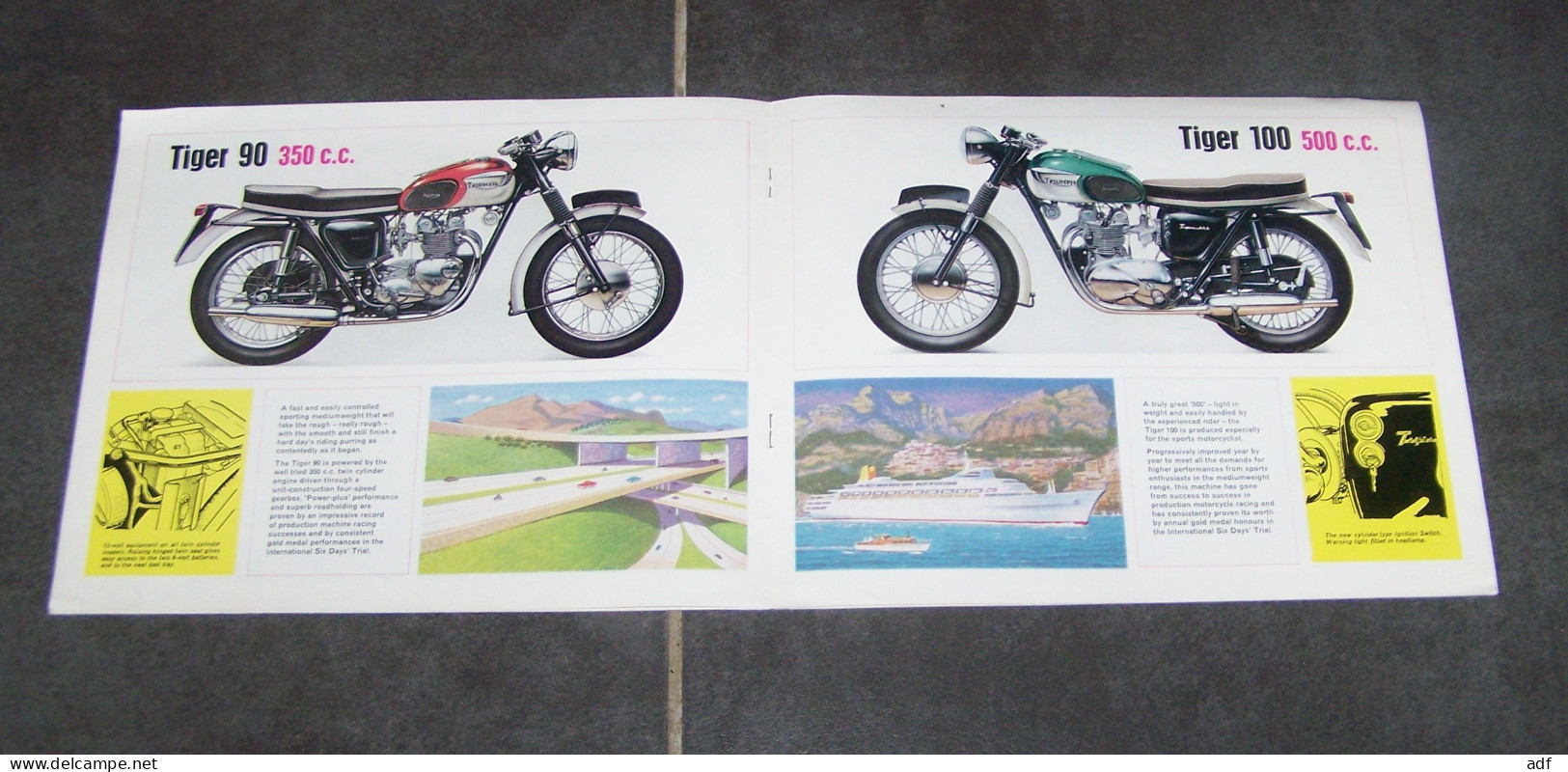 LIVRET PUB PUBLICITAIRE MOTO MOTOS TRIUMPH 1965, SPORTS CUB, TIGER, TWENTY ONE, SPEED TWIN, BONNEVILLE, THUNDERBIRD - Moto