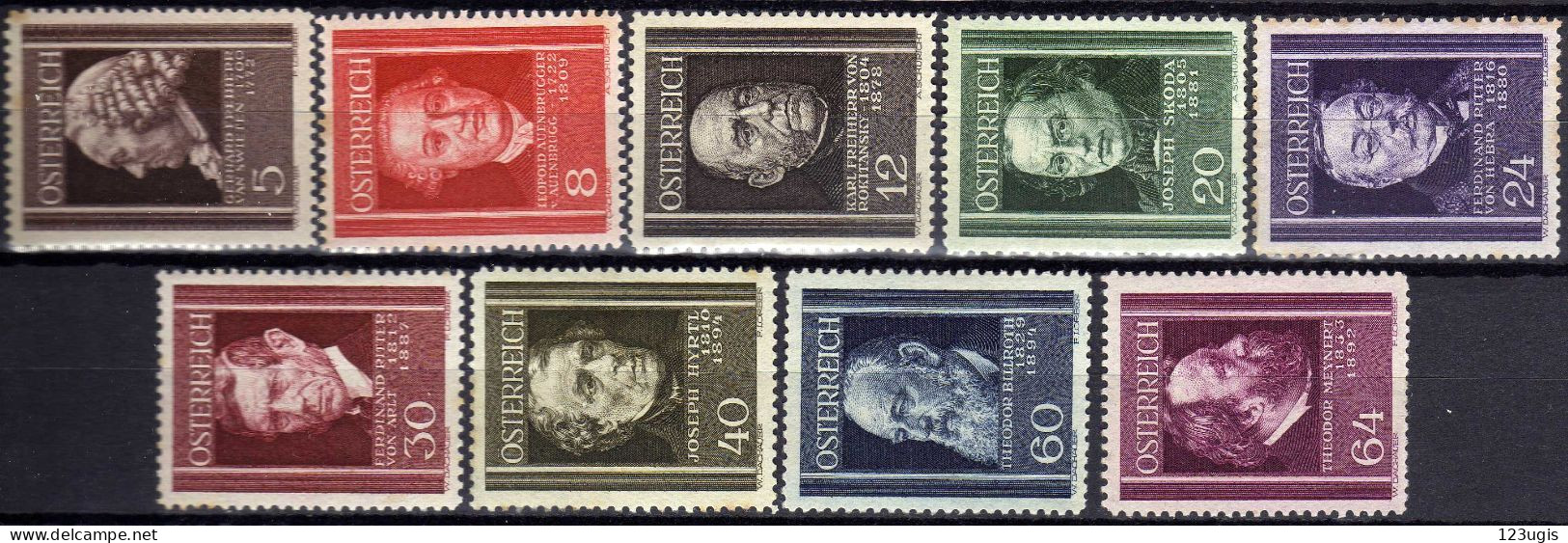 Österreich 1937, Mi 649-657 * [200424XIV] - Used Stamps