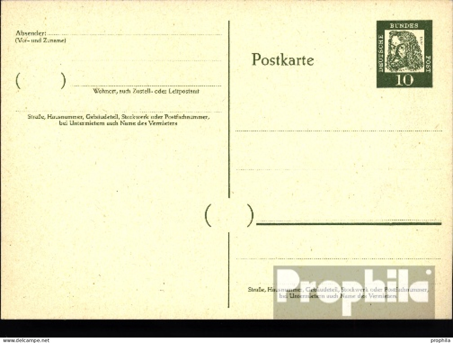 BRD P60 Amtliche Postkarte Gebraucht 1961 Bedeutende Deutsche - Andere & Zonder Classificatie