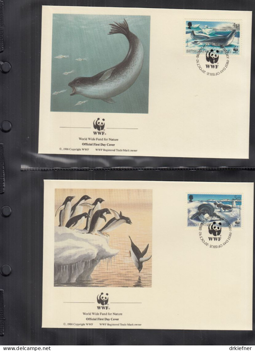 BRITISCHES ANTARKTIS-TERRITORIUM  193-196, 4 FDC, WWF, Weltweiter Naturschutz: Robben Und Pinguine, 1992 - Ungebraucht