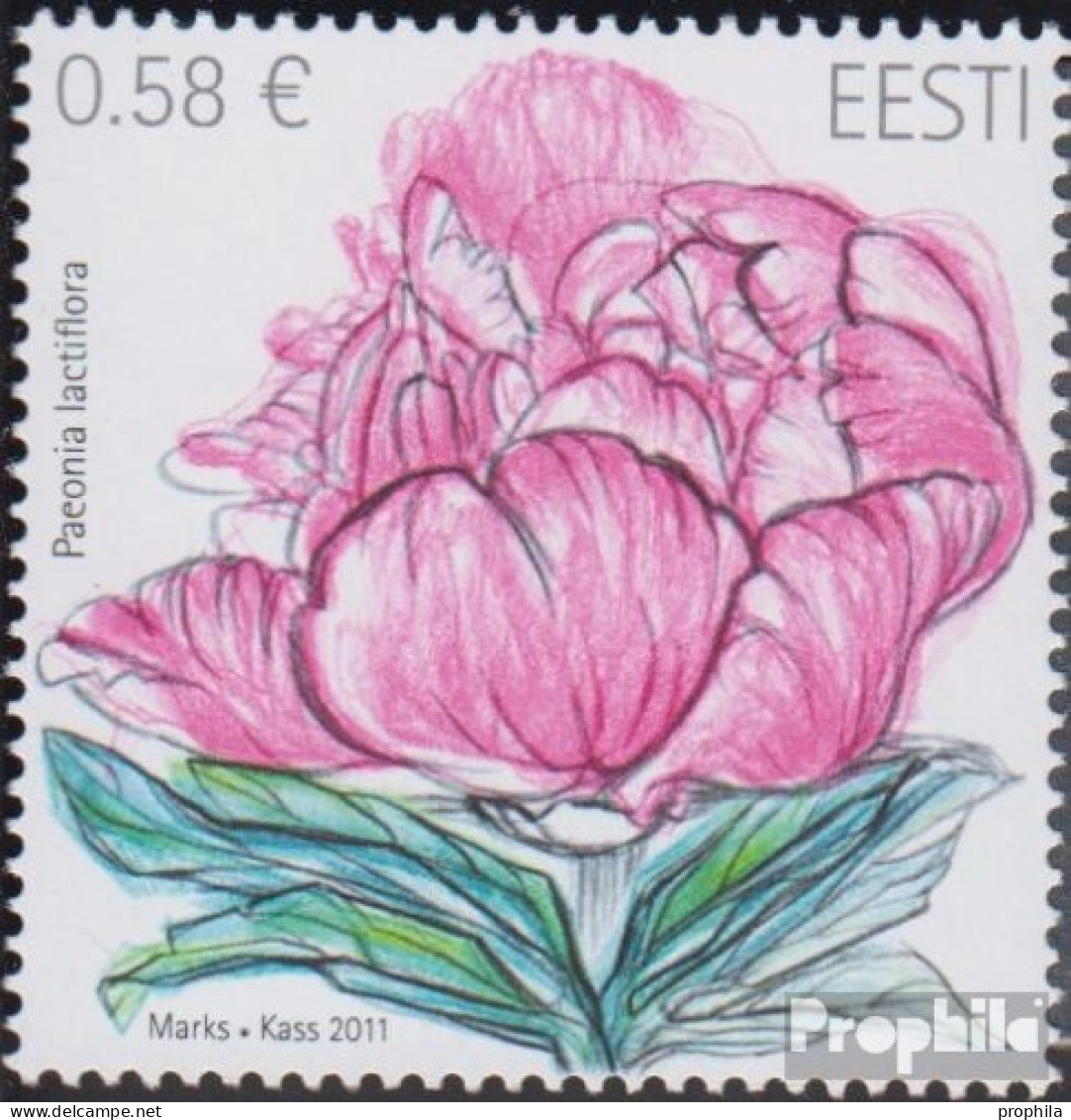 Estland 690A (kompl.Ausg.) Postfrisch 2011 Pfingstrose - Estonia