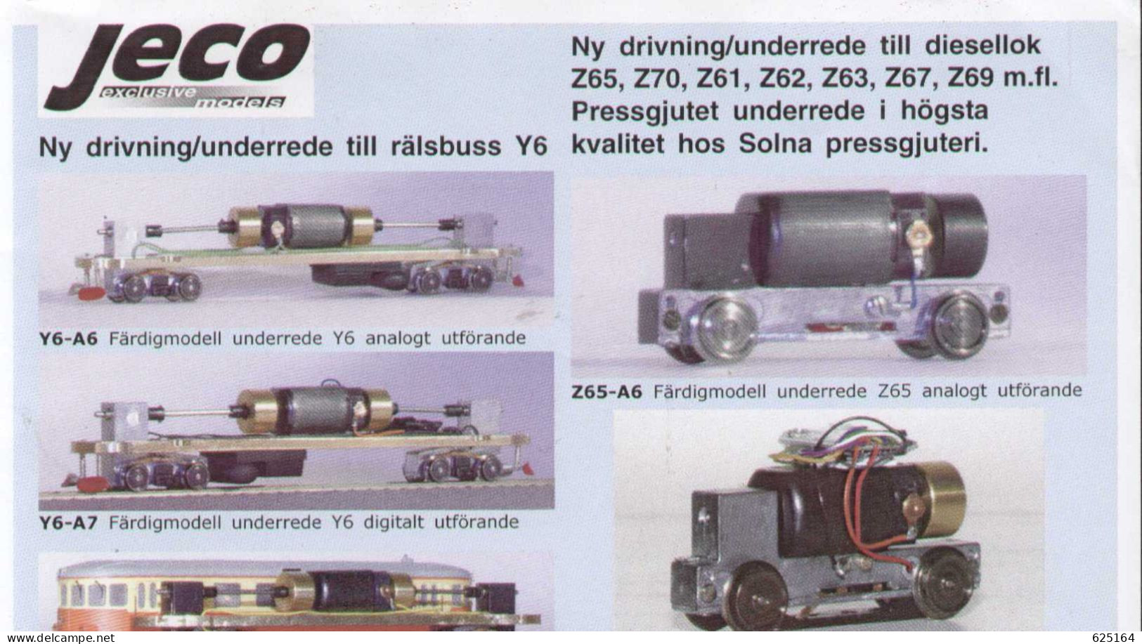 Catalogue JECO AB 2011 Ni Driving Rälsbuss Y6  Infoblatt HO 1/87    - En Suédois - Non Classificati