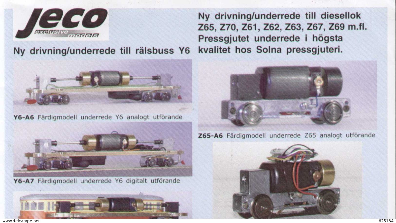 Catalogue JECO AB 2011 Ni Driving Rälsbuss Y6  Infoblatt HO 1/87    - En Suédois - Non Classés