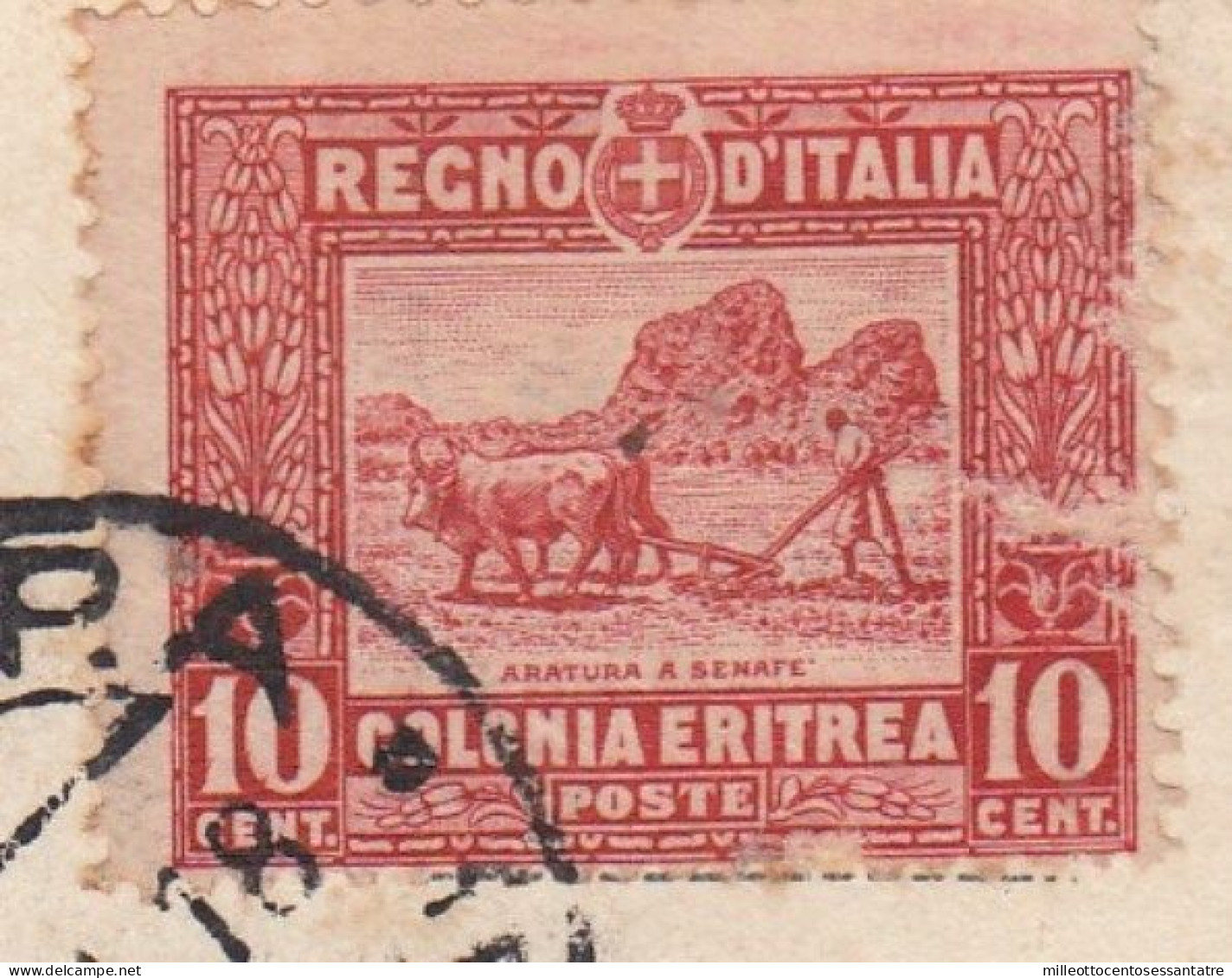 CO768 - ERITREA - Cartolina Fotografica Del 1918 Da Asmara A Roma Con Cent 10 Rosso - Soggetti Africani - - Erythrée