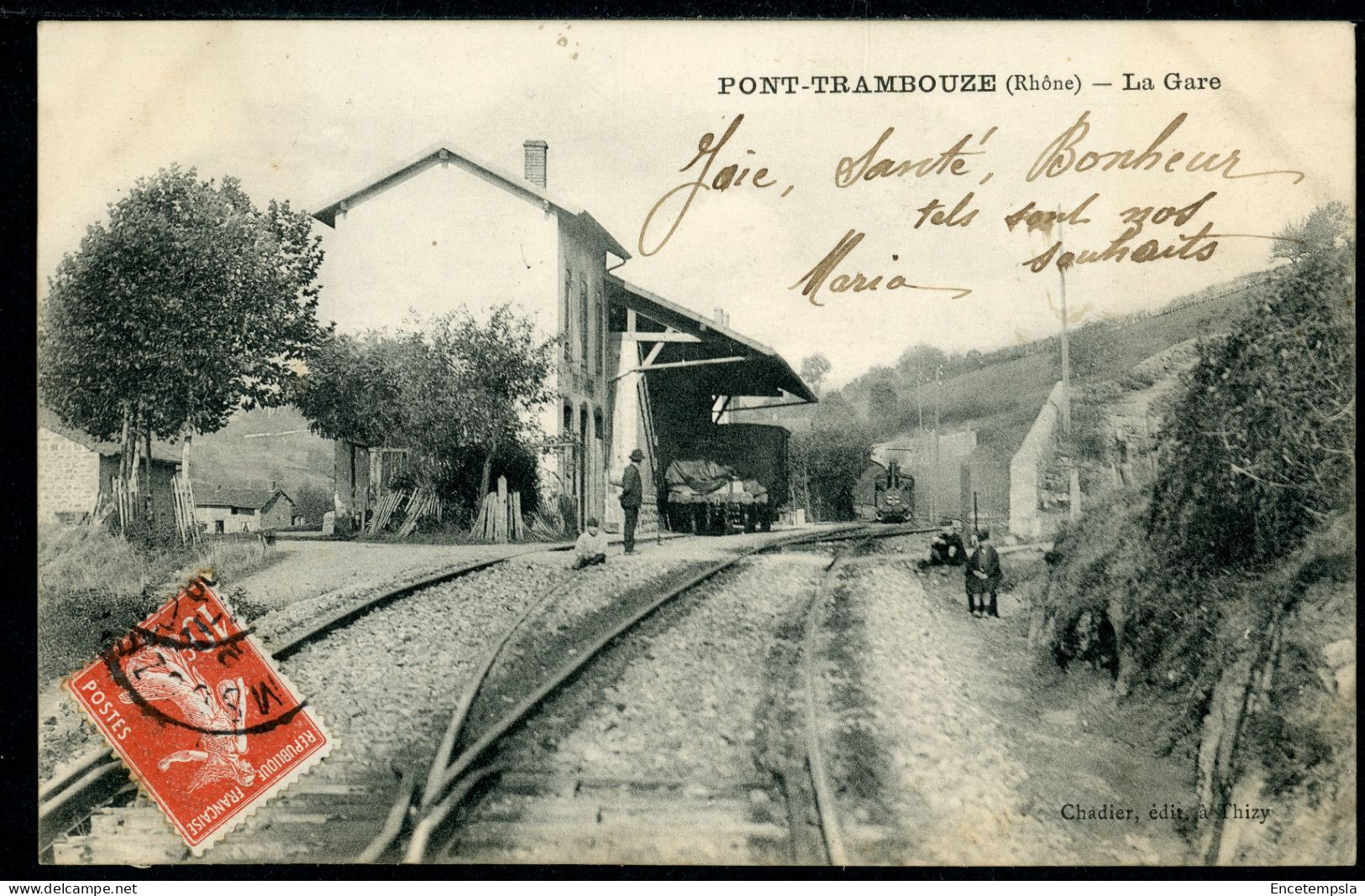 CPA - Carte Postale - France - Pont Trambouze - La Gare (CP24684) - Cours-la-Ville