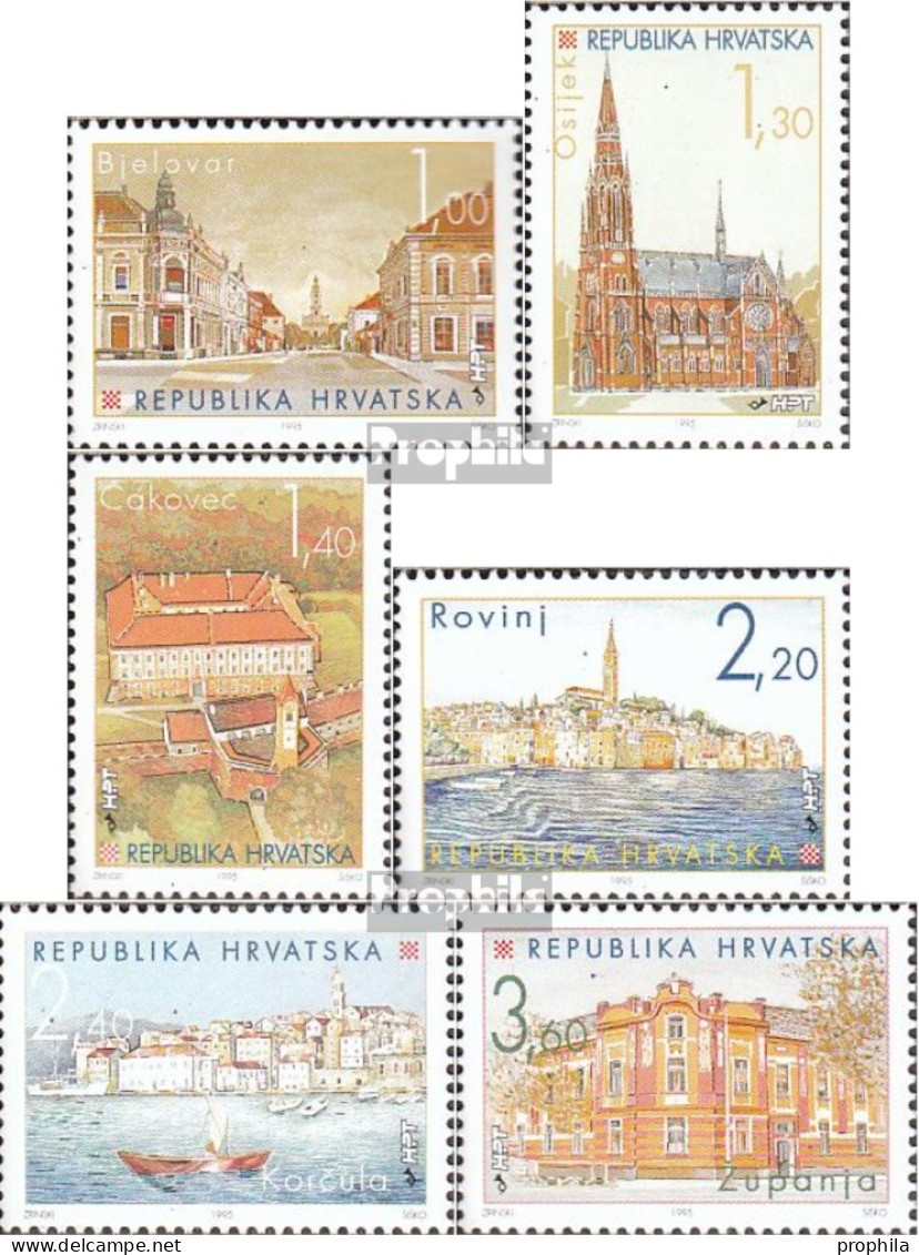 Kroatien 341A-346A (kompl.Ausg.) Postfrisch 1995 Kroatische Städte - Croazia