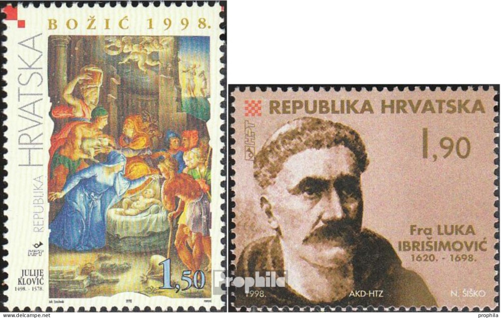 Kroatien 490,491 (kompl.Ausg.) Postfrisch 1998 Weihnachten, Ibrisimovic - Croatia