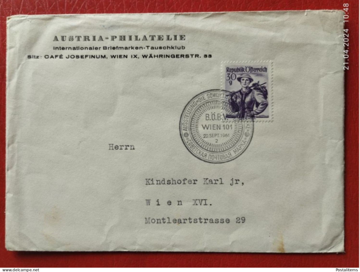 Deutschland. Germany. 1961. Letter With Austria 30g RepubliK Ofterreich Stamp Salzburg Pongau - 1950-1970