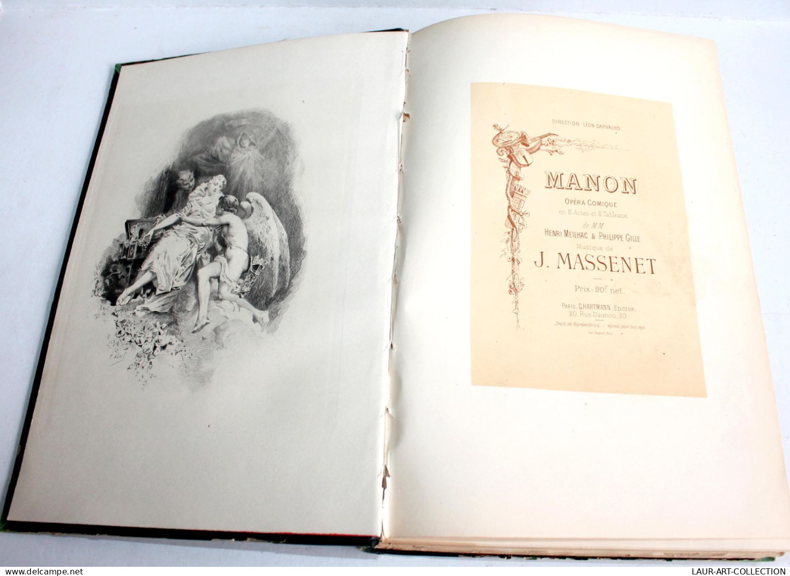 MANON OPERA COMIQUE EN 5 ACTES 6 TABLEAUX De MEILHAC & GILLE MUSIQUE De MASSENET, ANCIEN LIVRE XIXe SIECLE (1803.217) - Musica