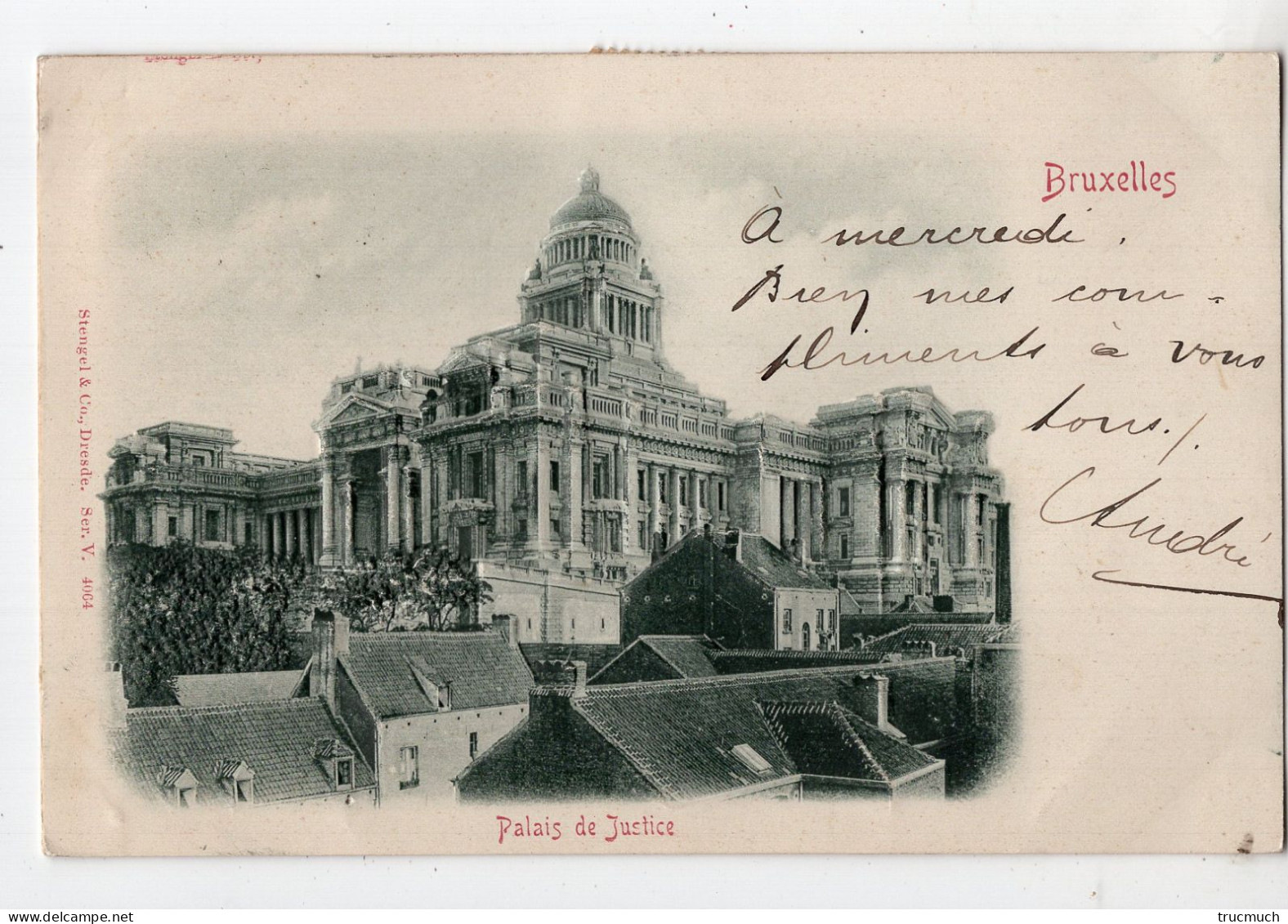 439 - BRUXELLES - Palais De Justice *Stengel, Dresdre, Série V N° 4064 *1900* En RELIEF* - Monumenti, Edifici