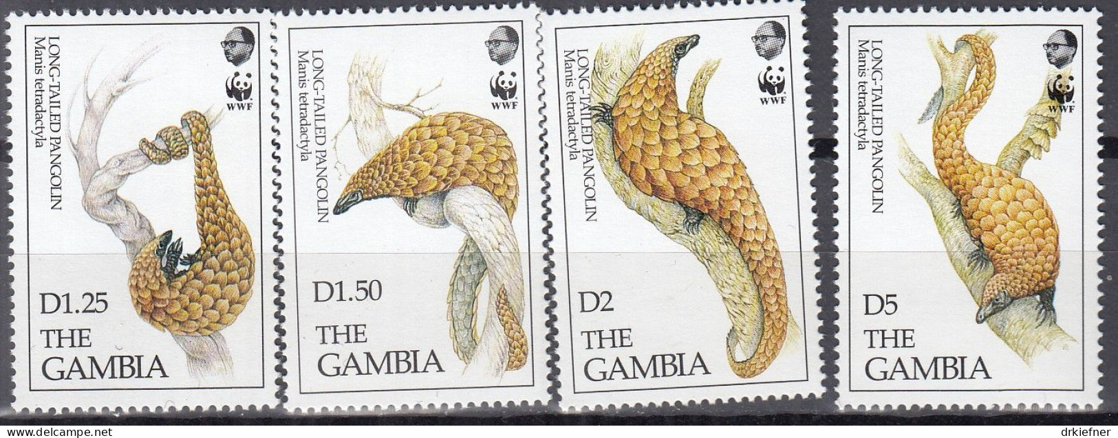 GAMBIA  1550-1553, Postfrisch **, WWF, Weltweiter Naturschutz: Langschwanz-Schuppentier, 1993 - Gambia (1965-...)