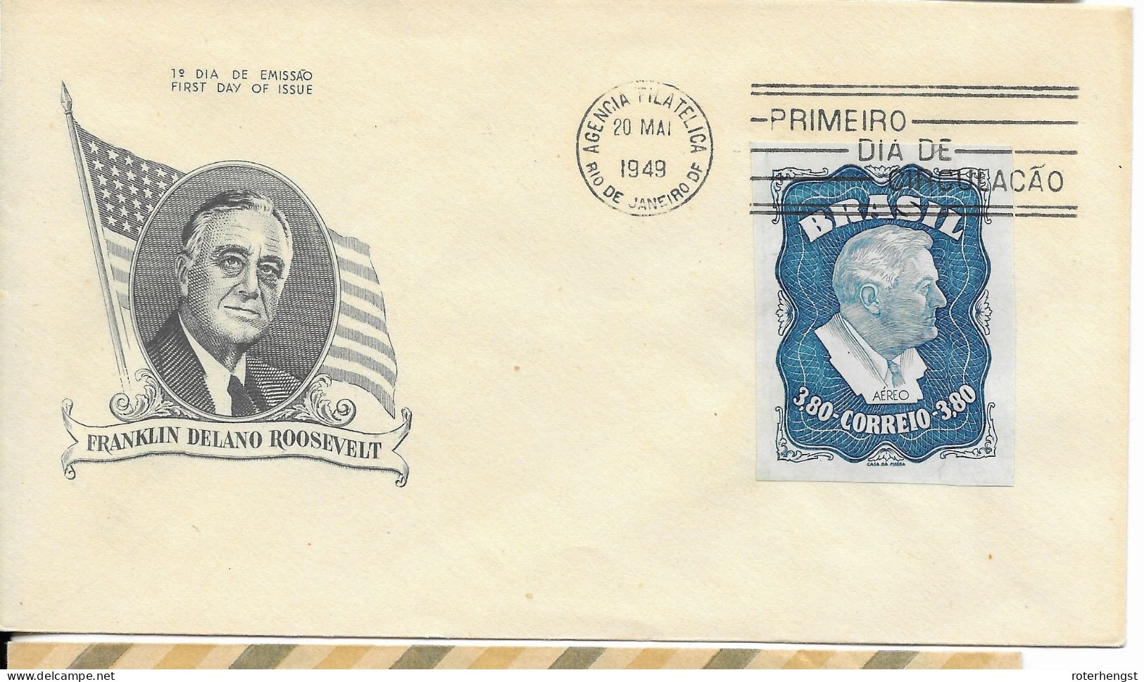 Brazil 1949 Roosevelt FDC - FDC