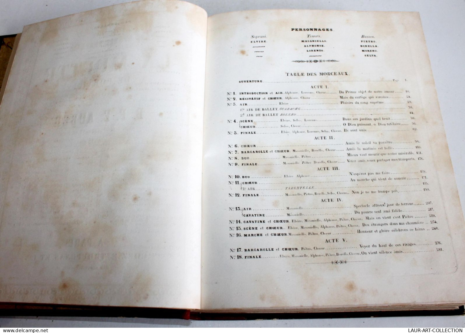 LA MUETTE DE PORTICI OPERA EN 5 ACTES, MUSIQUE De AUBER, PARTITION CHANT & PIANO, ANCIEN LIVRE XIXe SIECLE (1803.221) - Muziek