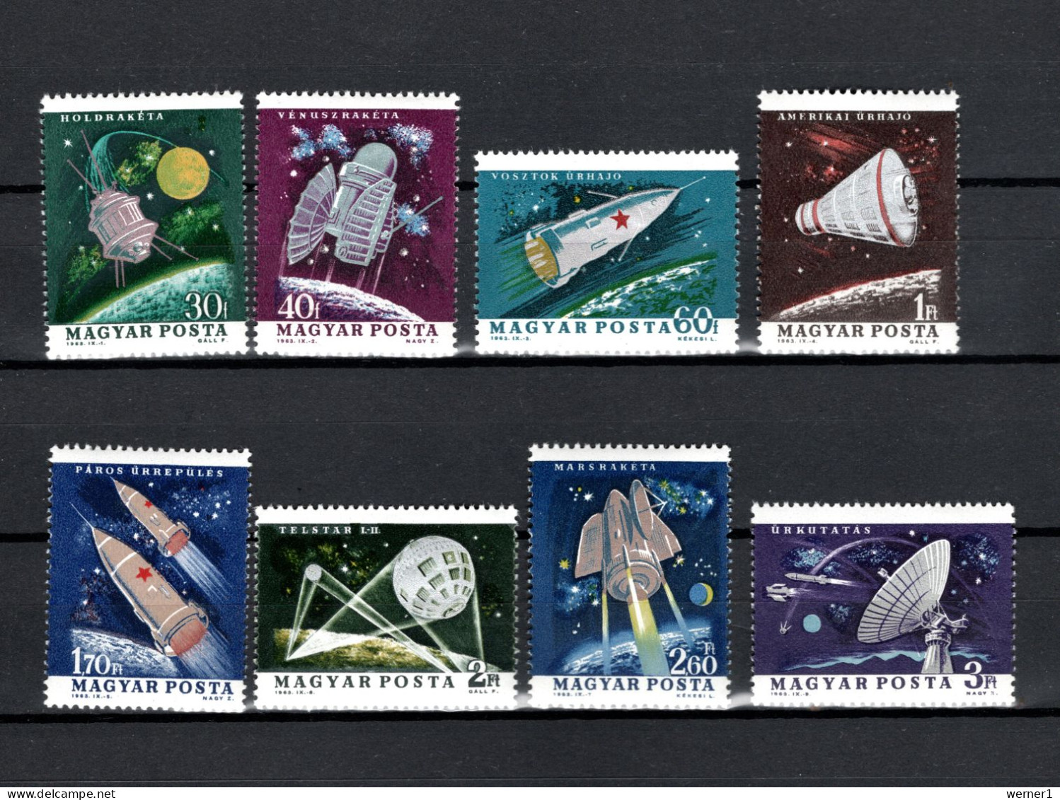 Hungary 1964 Space Research Set Of 8 MNH - Europa