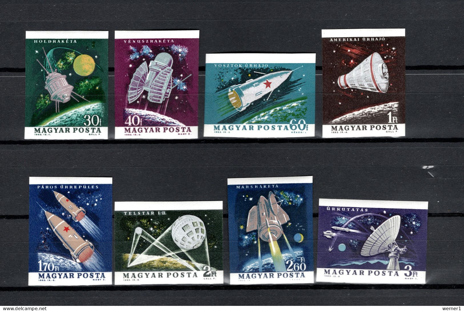 Hungary 1964 Space Research Set Of 8 Imperf. MNH -scarce- - Europe