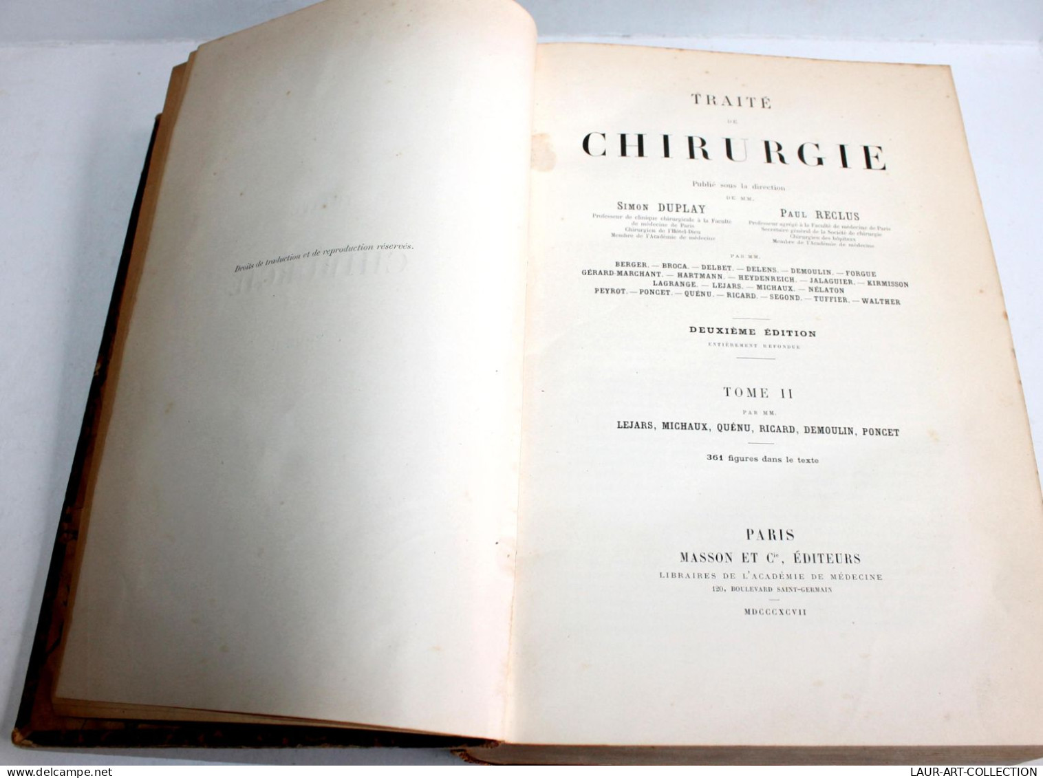 MEDECINE TRAITE DE CHIRURGIE DUPLAY RECLUS T2 MALADIES TISSUS NERFS ARTERES 1897 / ANCIEN LIVRE XIXe SIECLE (1803.219) - Salud