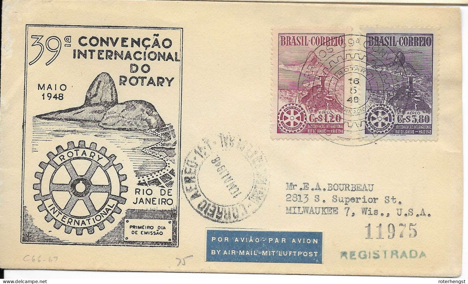 Brazil 1948 Rotary FDC - FDC