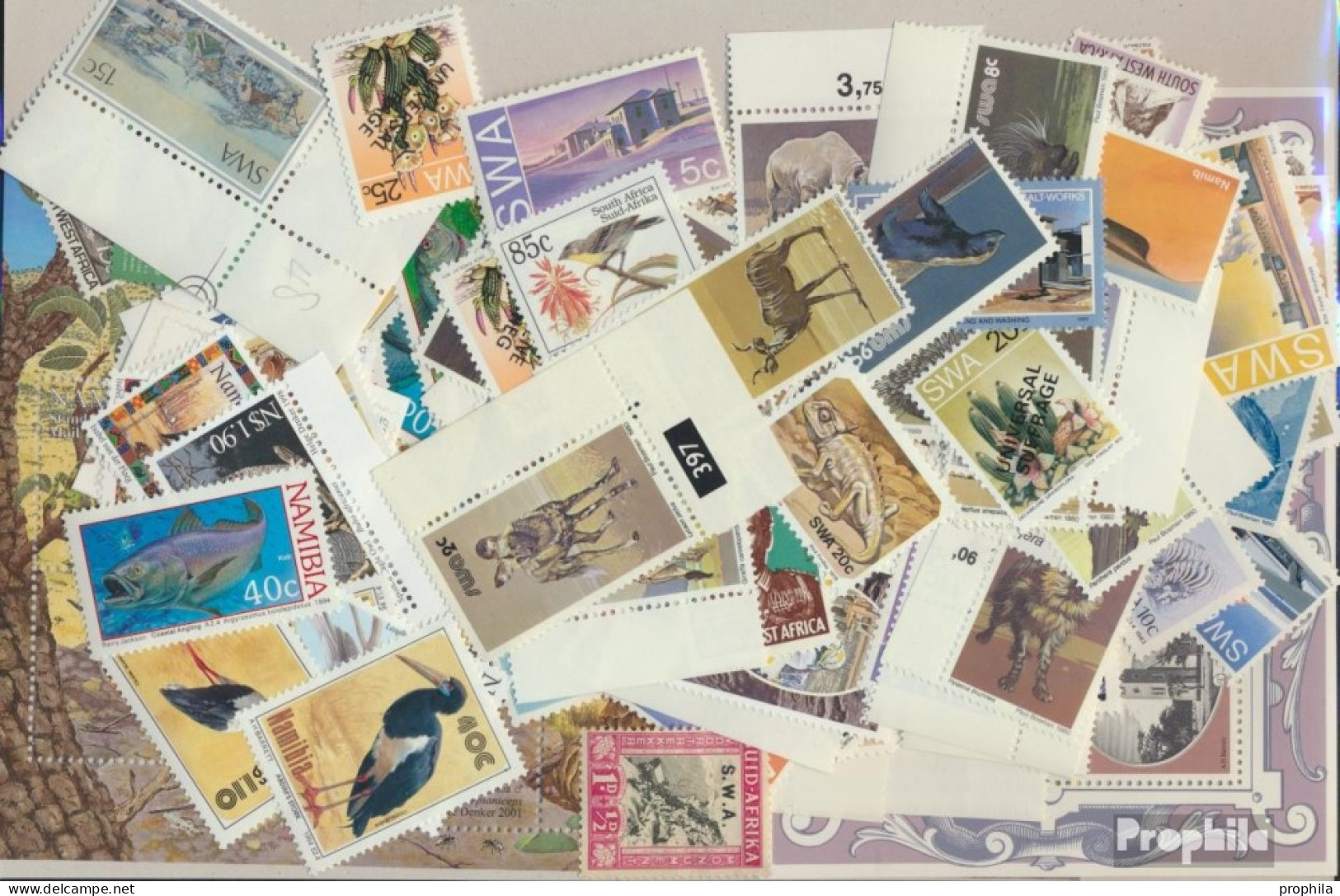 Namibia - Südwestafrika Briefmarken-100 Verschiedene Marken - Namibie (1990- ...)
