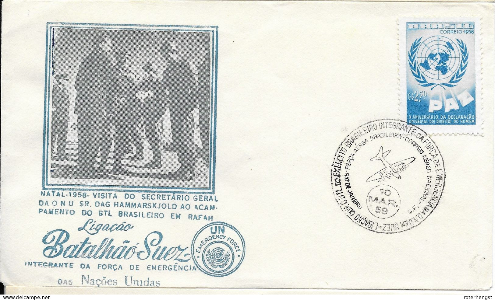 Brazil 1959 UNO ONU Special Cancel - Storia Postale