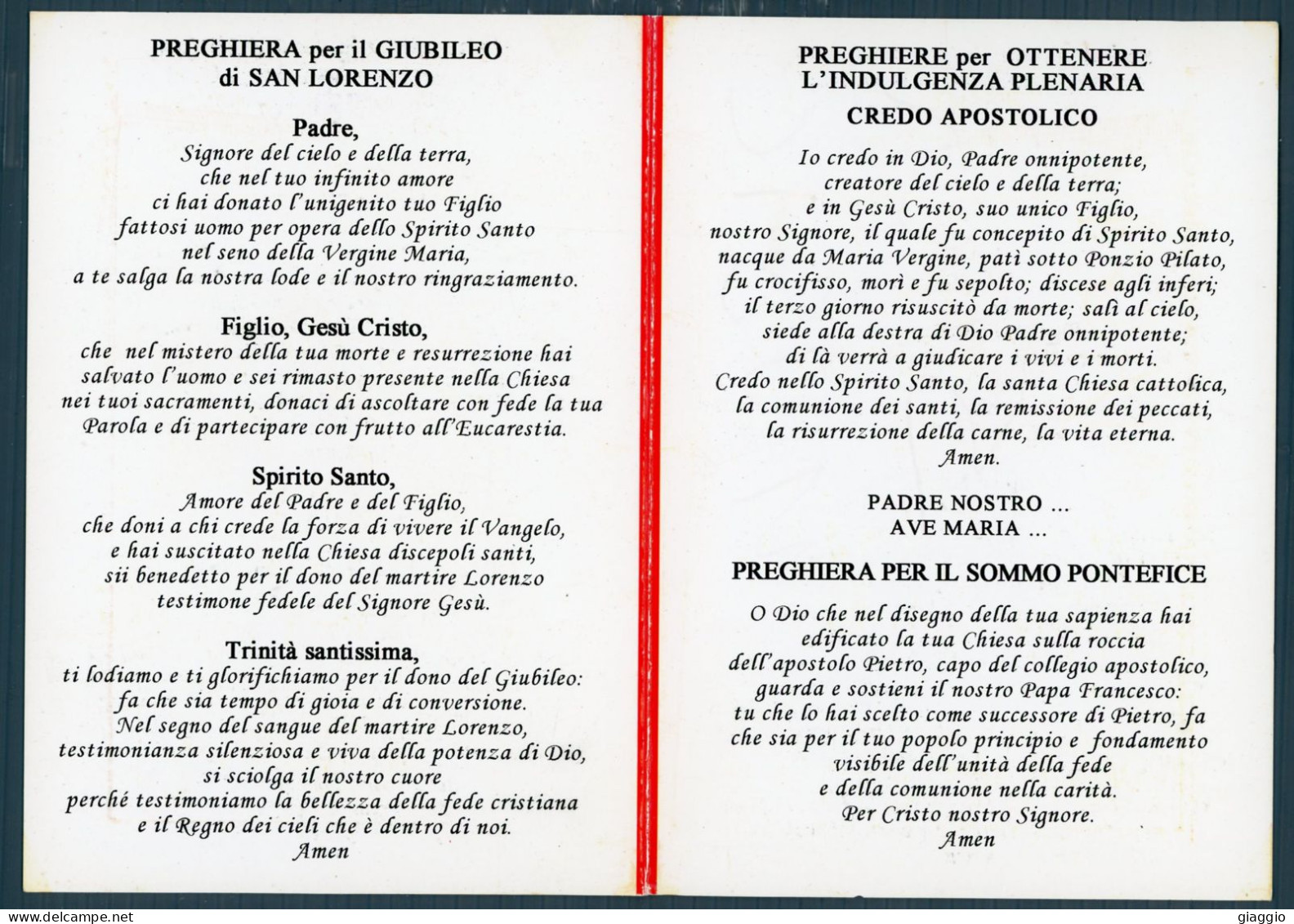 °°° Santino N. 9195 - San Lorenzo - Cartoncino °°° - Religión & Esoterismo