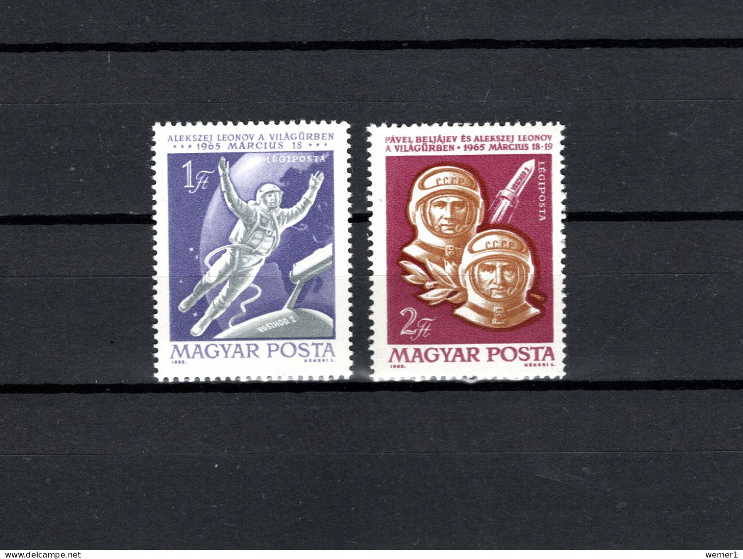 Hungary 1965 Space, Voshod 2, Set Of 2 MNH - Europe