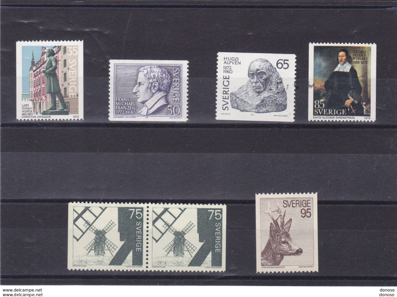SUEDE 1972  Yvert 692b + 721-724 + 730 NEUF** MNH Cote : 4,50 Euros - Unused Stamps