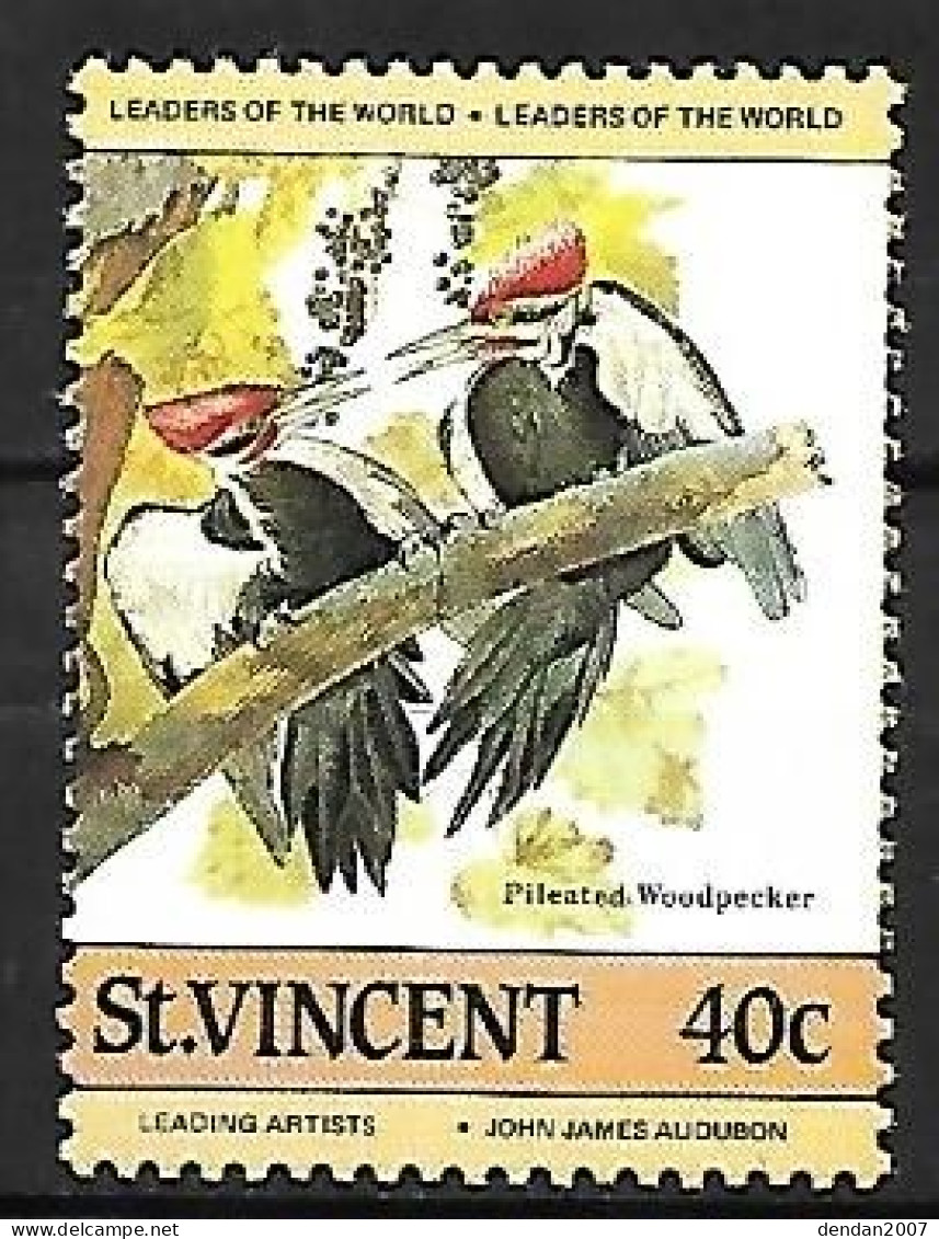 St Vincent - : MNH **  1985 : Pileated Woodpecker  -  Dryocopus Pileatus - Specht- & Bartvögel
