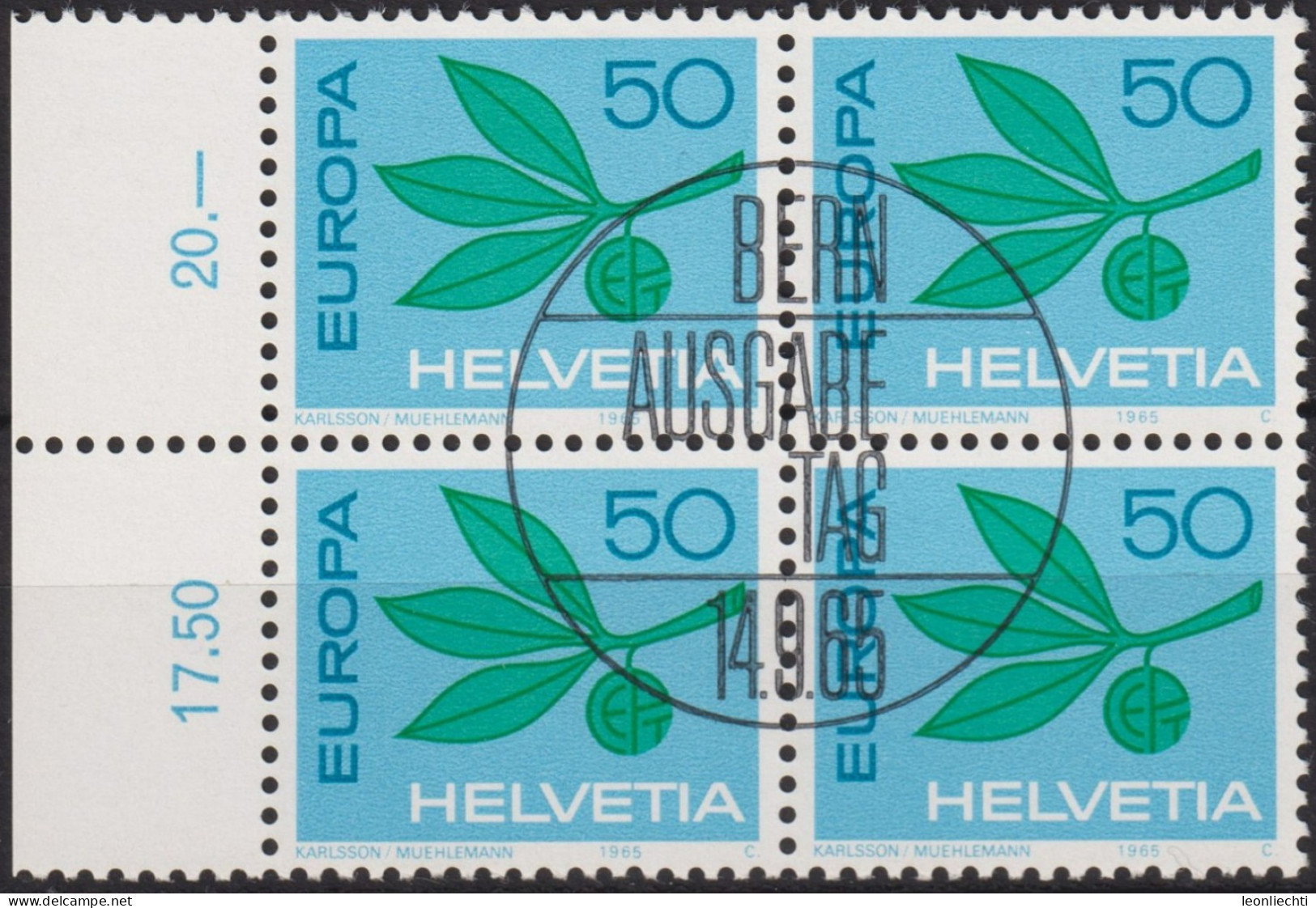 1965 Schweiz ° Mi:CH 825, Yt:CH 758, Zum:CH 435, EUROPA Olivenzweig ( ° Bern ET ) - Usati