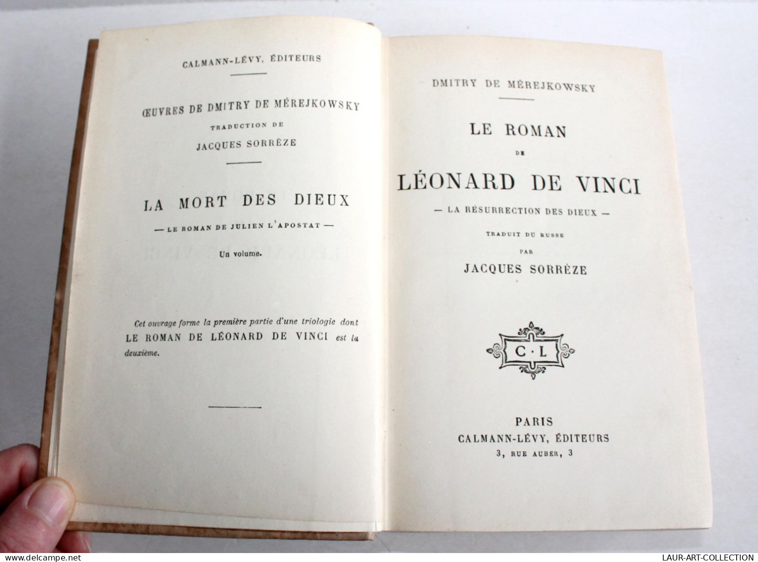 ROMAN DE LEONARD DE VINCI LA RESURRECTION DES DIEUX DE MEREJKOWSKY, SORREZE 1911, ANCIEN LIVRE XXe SIECLE (1803.225) - 1901-1940