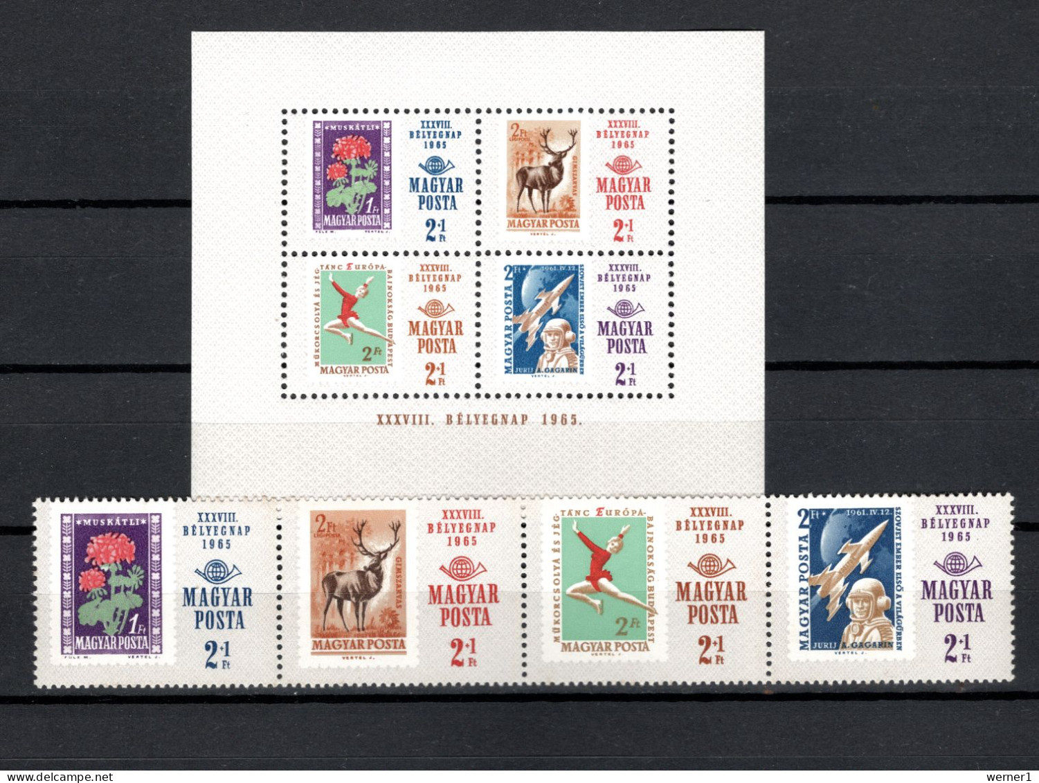 Hungary 1965 Space, Stamp Day, Sport Etc. Set Of 4 + S/s MNH - Europe